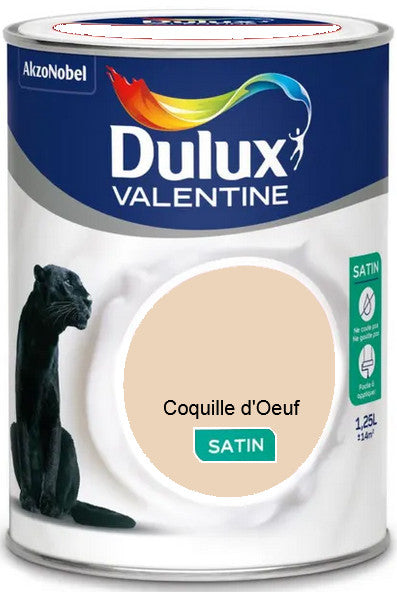 Coquille d'Oeuf Satin Crême de Couleur Dulux Valentine 1.25L | Peinture Discount
