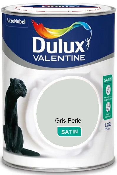 Gris Perle Satin Crême de Couleur Dulux Valentine 1.25L | Peinture Discount