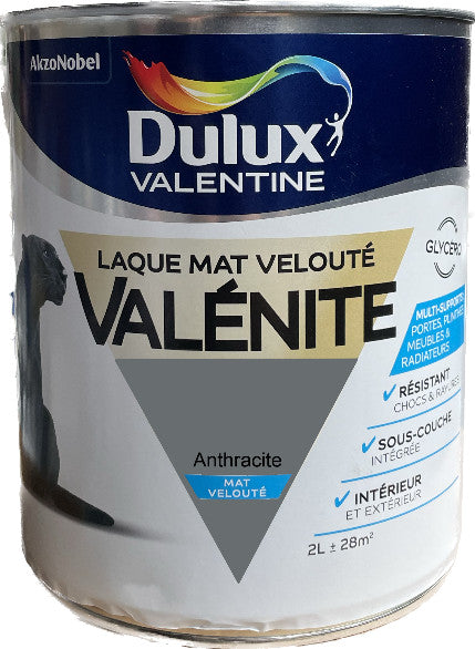 Anthracite Mat Laque Valénite Dulux Valentine | PEINTURE DISCOUNT