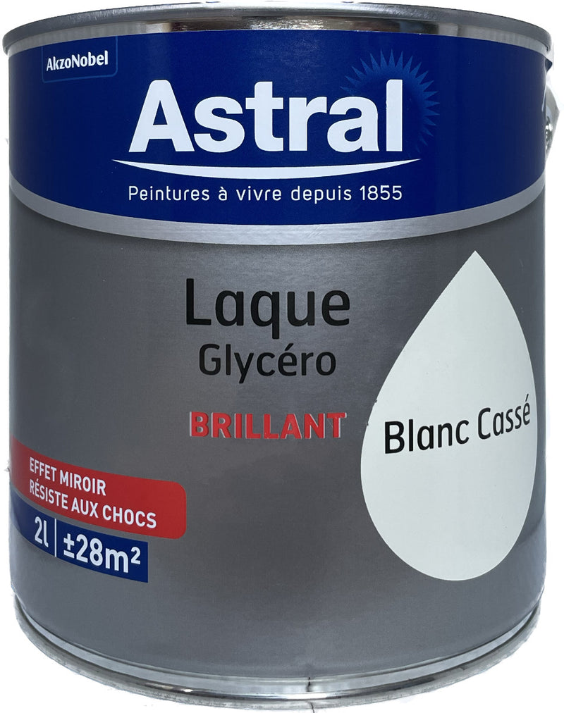 Blanc Cassé  Brillant Laque Glycéro Astral 2L | PEINTURE DISCOUNT