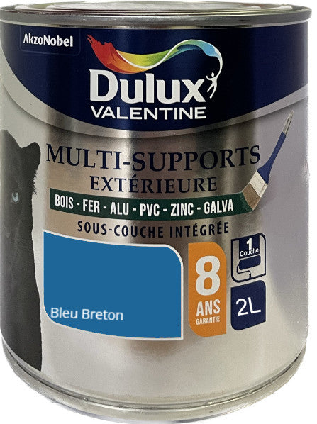 Bleu Breton Peinture Multi-Supports Dulux Valentine 2 L | PEINTURE DISCOUNT