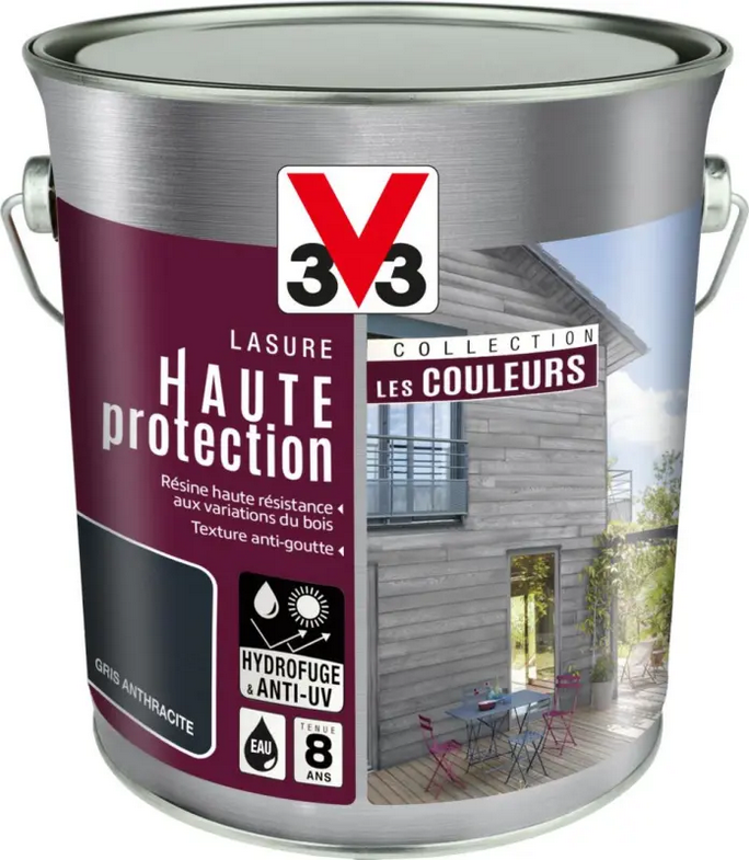 Gris Anthracite  Lasure Haute Protection V33 | PEINTURE DISCOUNT