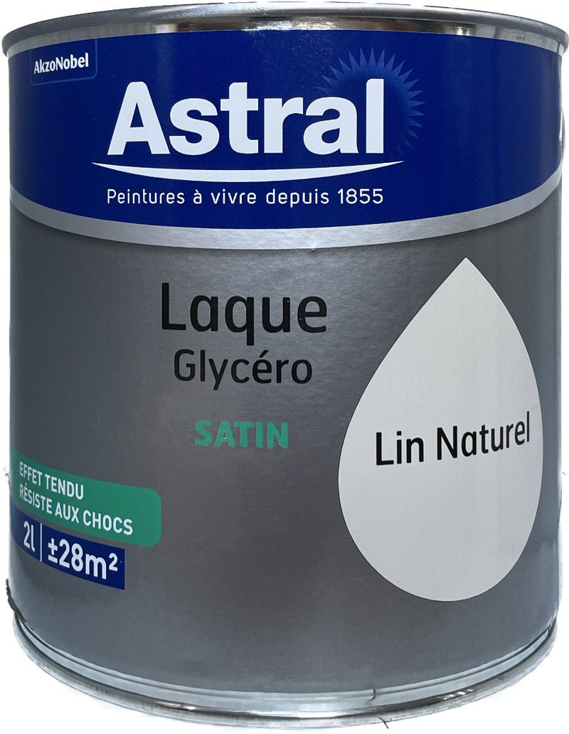 Lin Naturel Satin Laque Glycéro Astral 2L | PEINTURE DISCOUNT