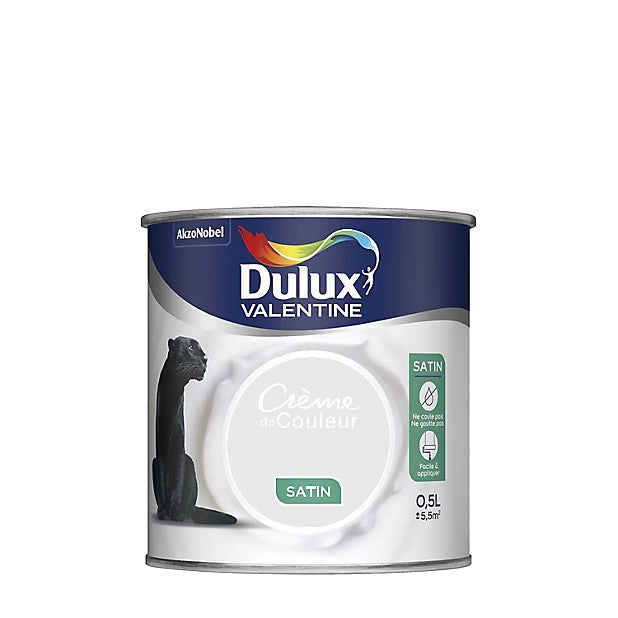 Matin Blanc Peinture Crème de couleur Satin Dulux Valentine 0.5L | PEINTURE DISCOUNT