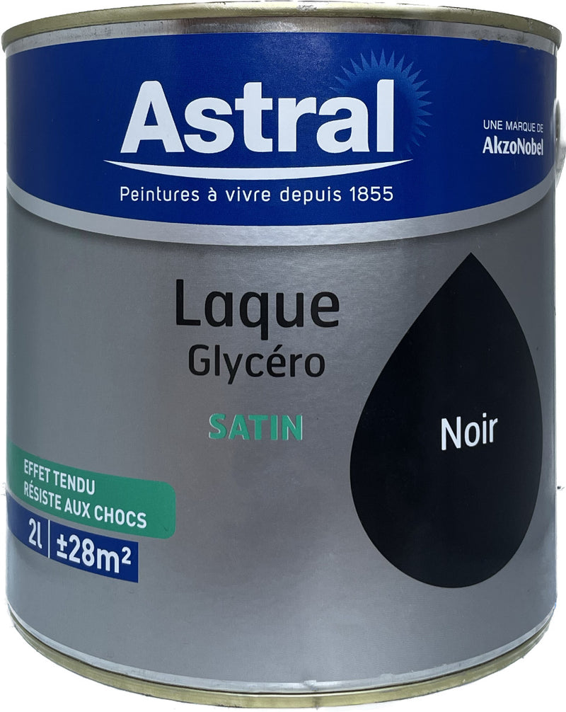 Noir Satin Laque Glycéro Astral 2L | PEINTURE DISCOUNT
