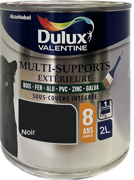 Noir Peinture Multi-Supports Dulux Valentine 2 L | PEINTURE DISCOUNT