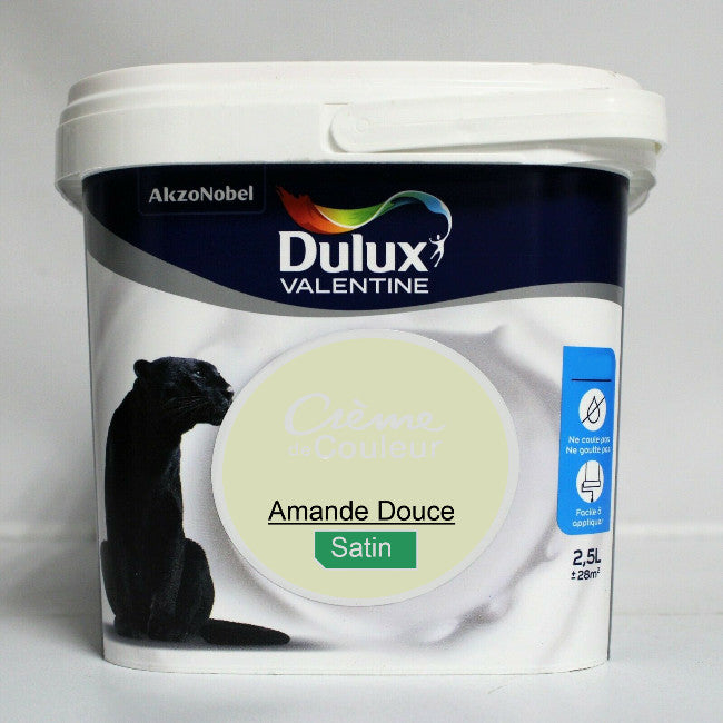 Crème de couleur Satin amande douce 2.5L Dulux Valentine I Peinture Discount
