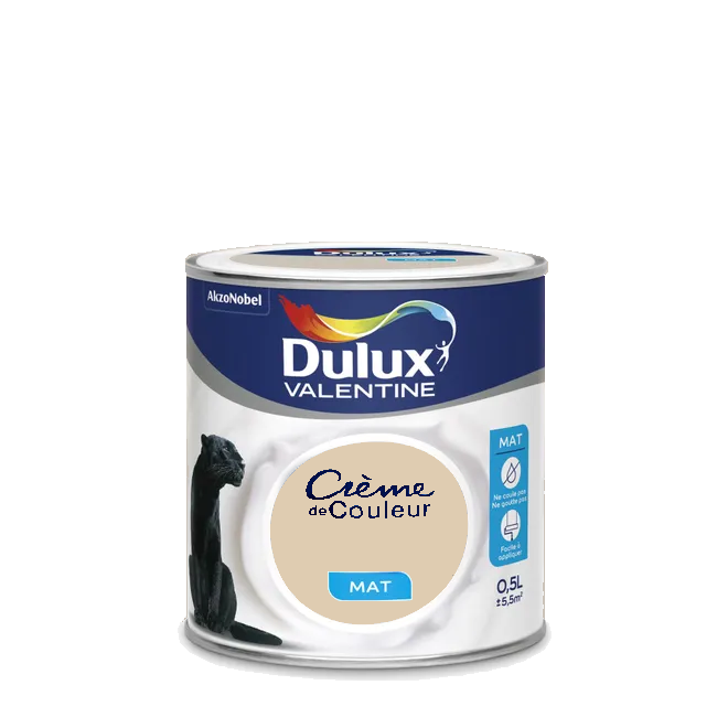 Biscuit Peinture Crème de couleur Mat Dulux Valentine 0.5L | PEINTURE DISCOUNT