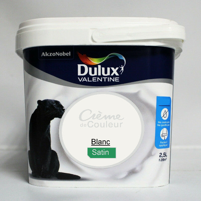 Crème de couleur Satin blanc 2.5L Dulux Valentine I Peinture Discount