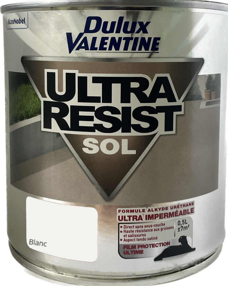Blanc  Ultra Resist Sol Dulux Valentine 0,5 L | PEINTURE DISCOUNT