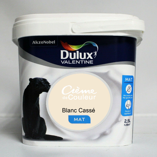 Blanc Cassé Creme de Couleur MAT Dulux Valentine PEINTURE DISCOUNT