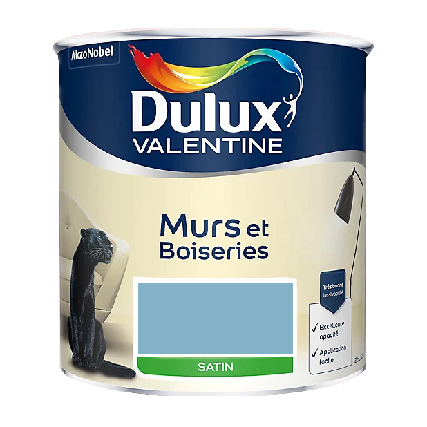 Bleu Scandinav Peinture Murs et Boiseries Dulux Valentine 2.5 L | PEINTURE DISCOUNT 