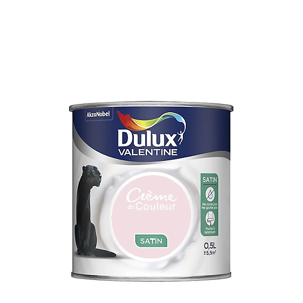 Bouton de Rose Peinture Crème de couleur Satin Dulux Valentine 0.5L | PEINTURE DISCOUNT