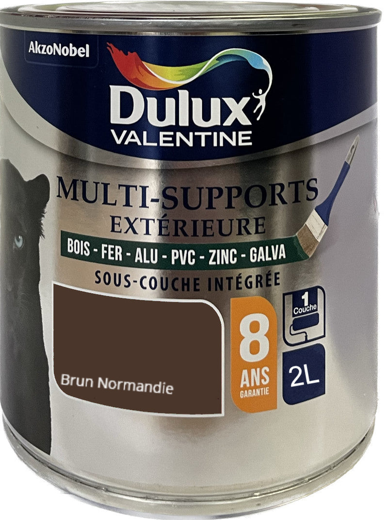 Brun Normandie Peinture Multi-Supports Dulux Valentine 2 L | PEINTURE DISCOUNT