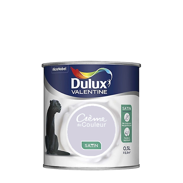 Ciel de Parme Peinture Crème de couleur Satin Dulux Valentine 0.5L | PEINTURE DISCOUNT