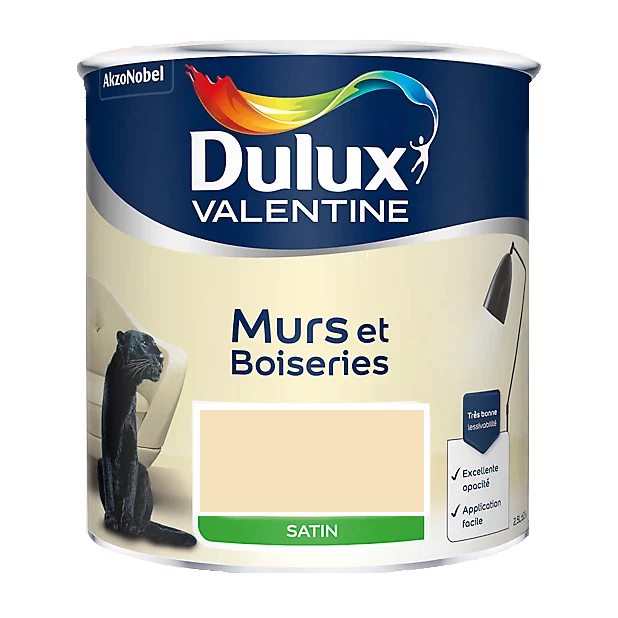 Crème de Lait Peinture Murs et Boiseries Dulux Valentine 2.5 L | PEINTURE DISCOUNT 