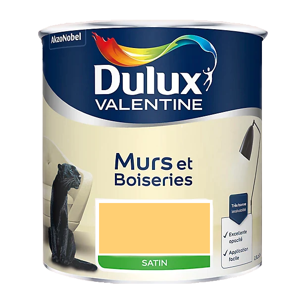 Eclat de Jaune Peinture Murs et Boiseries Dulux Valentine 2.5 L | PEINTURE DISCOUNT 