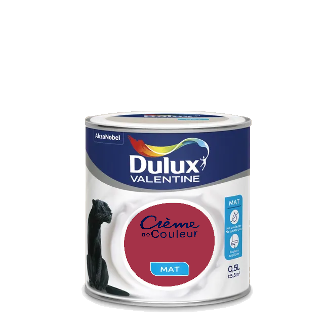 Framboise Peinture Crème de couleur Mat Dulux Valentine 0.5L | PEINTURE DISCOUNT