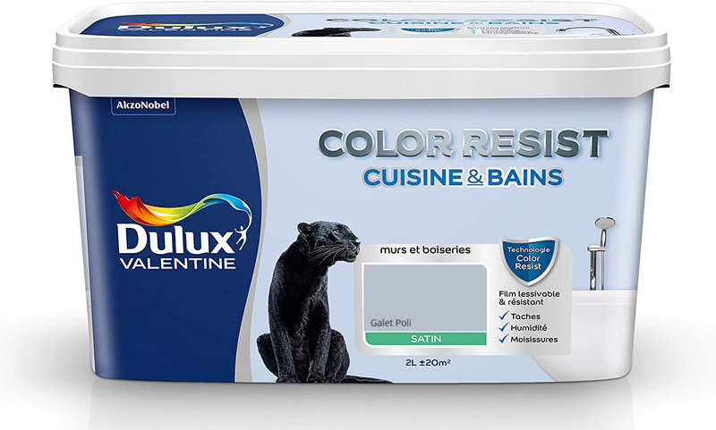 Galet Poli Color Resist Cuisine & Bains Dulux Valentine | PEINTURE DISCOUNT