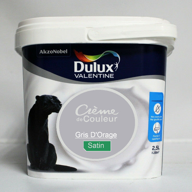 Crème de couleur Satin gris d'orage 2.5L Dulux Valentine I Peinture Discount