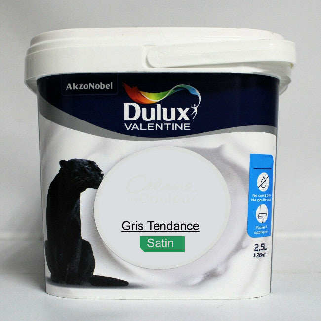 Crème de couleur Satin gris tendance 2.5L Dulux Valentine I Peinture Discount