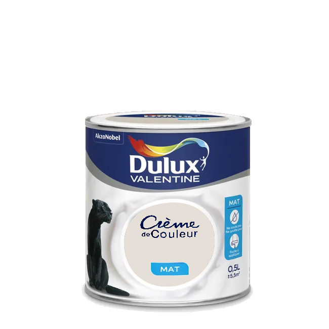 Lin Blanc Peinture Crème de couleur Mat Dulux Valentine 0.5L | PEINTURE DISCOUNT