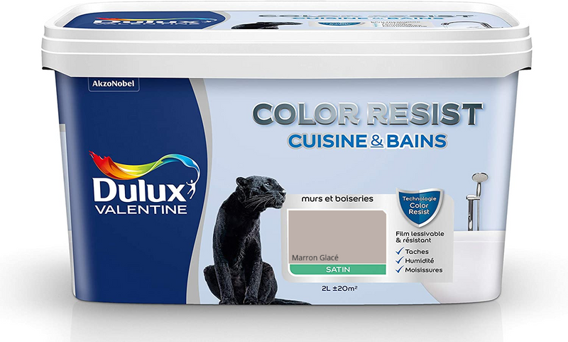 Marron Glacé Color Resist Cuisine & Bains Dulux Valentine | PEINTURE DISCOUNT