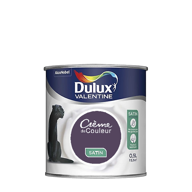 Myrtille Peinture Crème de couleur Satin Dulux Valentine 0.5L | PEINTURE DISCOUNT