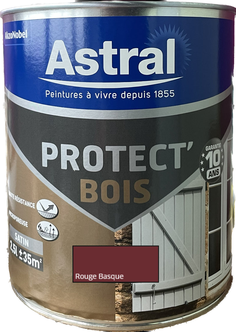 Rouge Basque Protect' Bois Astral 2,5 L | PEINTURE DISCOUNT