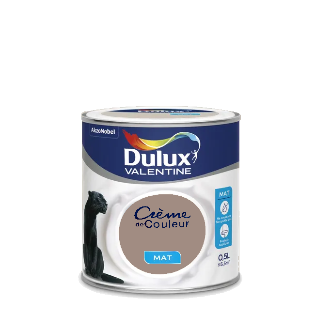 Taupe Peinture Crème de couleur Mat Dulux Valentine 0.5L | PEINTURE DISCOUNT