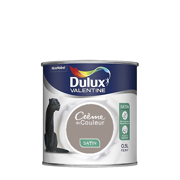 Terre Cendre Peinture Crème de couleur Satin Dulux Valentine 0.5L | PEINTURE DISCOUNT