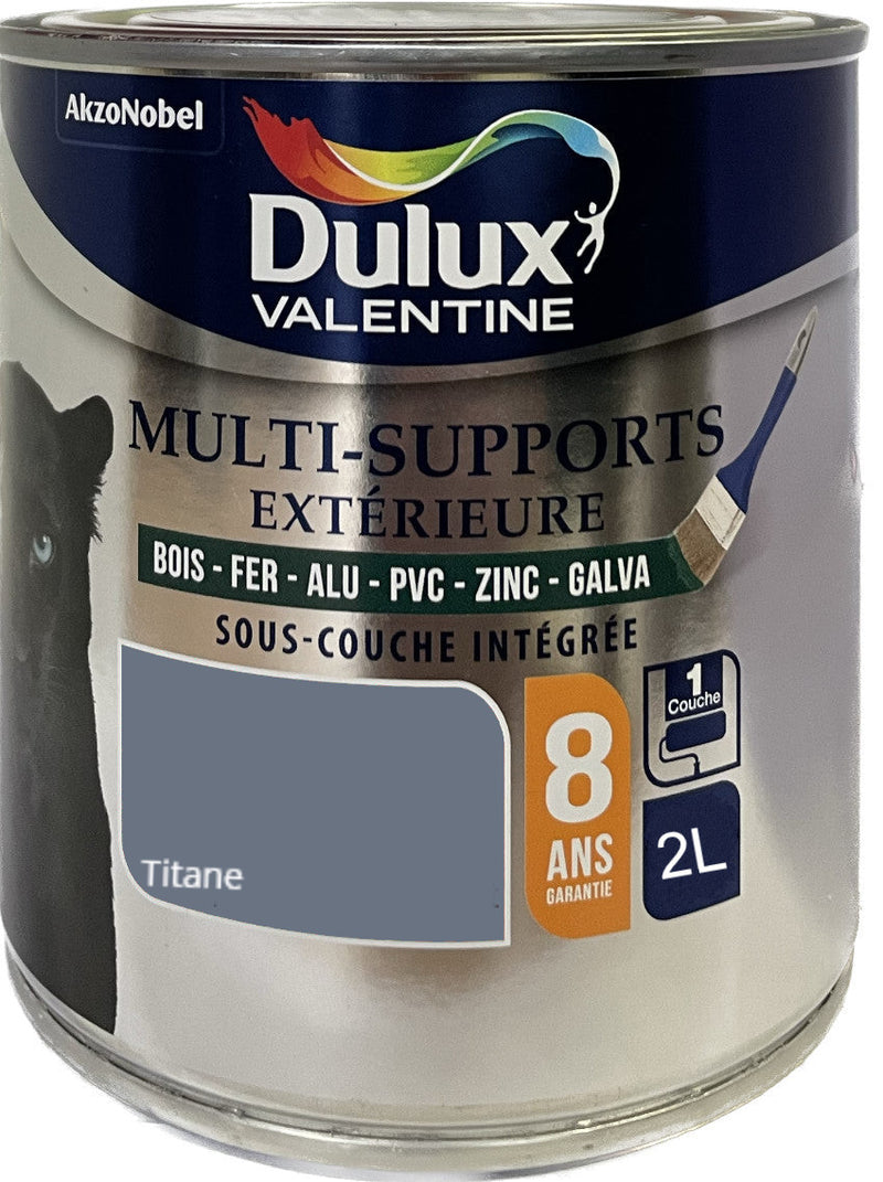 Titane Peinture Multi-Supports Dulux Valentine 2 L | PEINTURE DISCOUNT