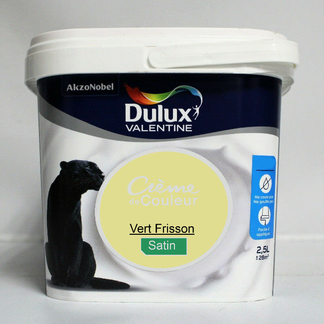 Crème de couleur Satin vert frisson 2.5L Dulux Valentine I Peinture Discount