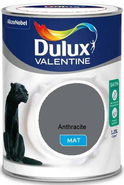 Anthracite Mat Crême de Couleur Dulux Valentine 1.25L | Peinture Discount