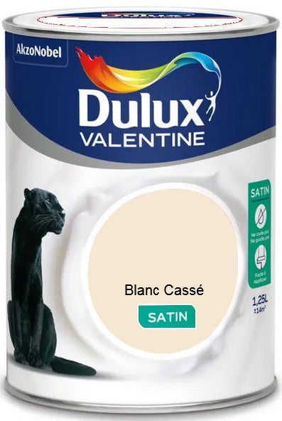 Blanc Cassé Satin Crême de Couleur Dulux Valentine 1.25L | Peinture Discount