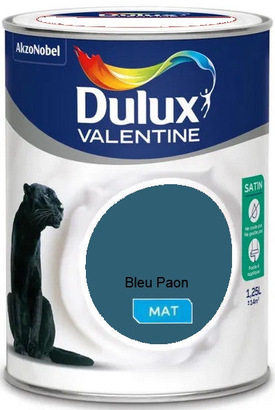 Bleu Paon Mat Crême de Couleur Dulux Valentine 1.25L | Peinture Discount