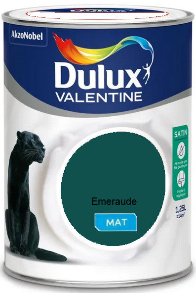 Emeraude Mat Crême de Couleur Dulux Valentine 1.25L | Peinture Discount
