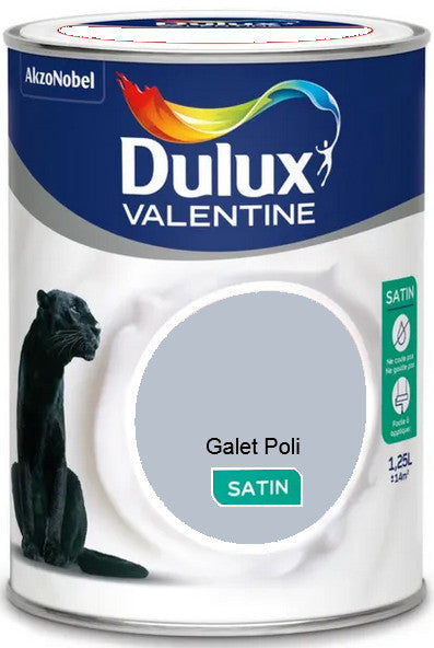 Galet Poli Satin Crême de Couleur Dulux Valentine 1.25L | Peinture Discount