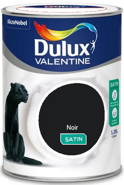 Noir Satin Crême de Couleur Dulux Valentine 1.25L | Peinture Discount