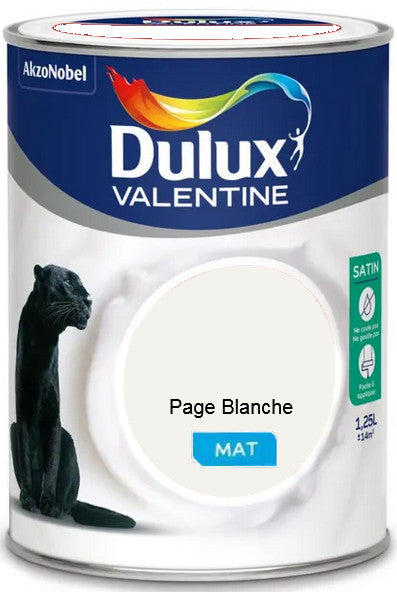 Page Blanche Mat Crême de Couleur Dulux Valentine 1.25L | Peinture Discount