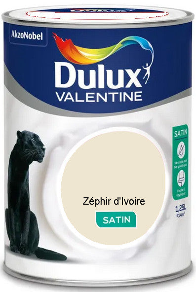 Zéphir d'Ivoire Satin Crême de Couleur Dulux Valentine 1.25L | Peinture Discount