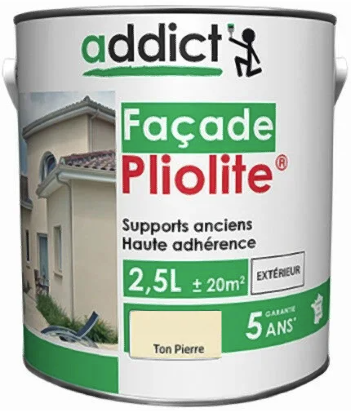 Peinture Façades Pliolite Ton Pierre de Addict 2.5L | PEINTURE DISCOUNT