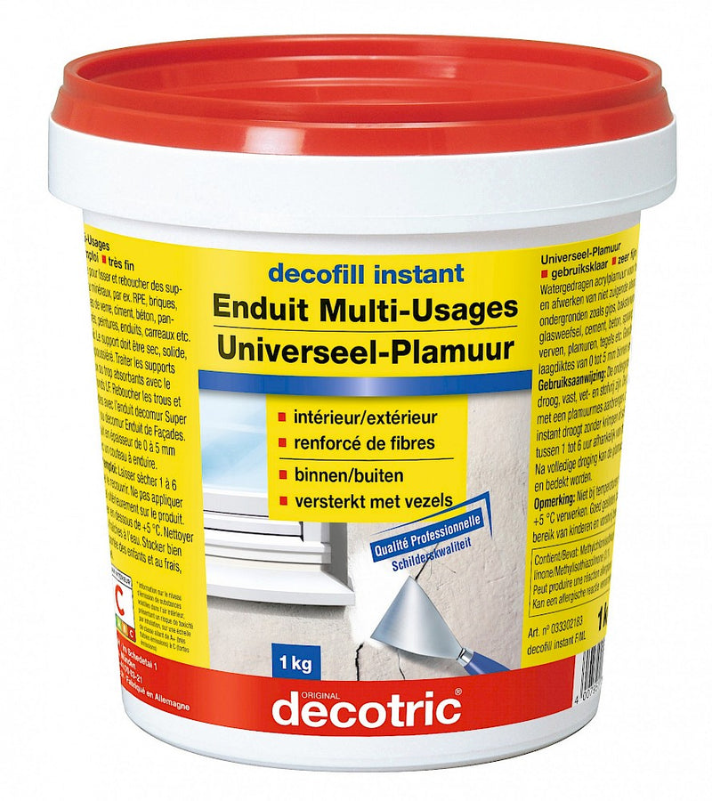 Enduit Multi-Usages prêt à l'emploi DECOFILL INSTANT de Decotric 1 kg I Peinture Discount