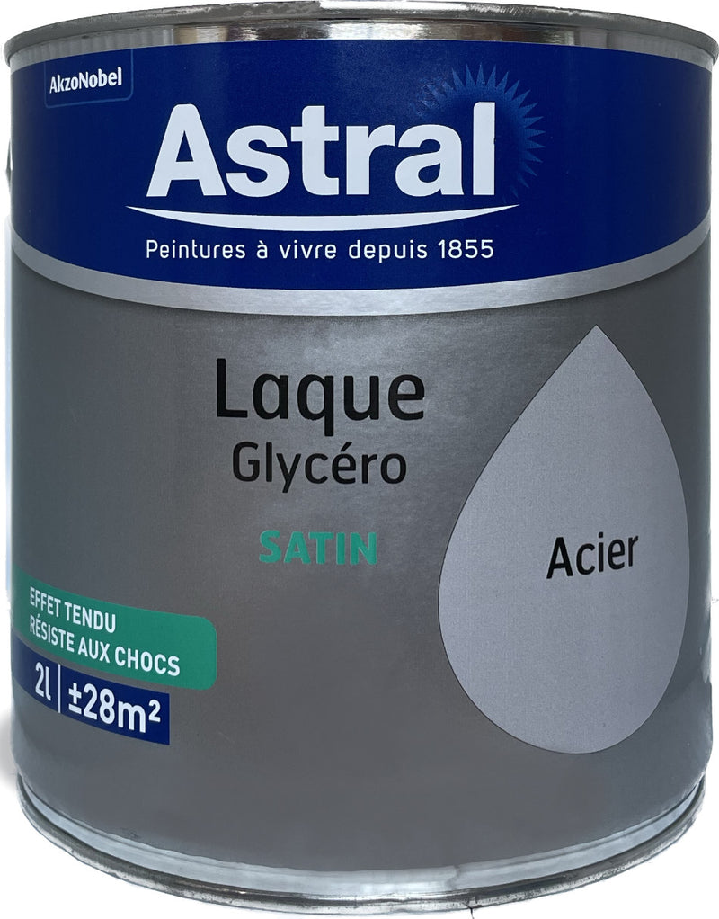 Acier Satin Laque Glycéro Astral 2L | PEINTURE DISCOUNT