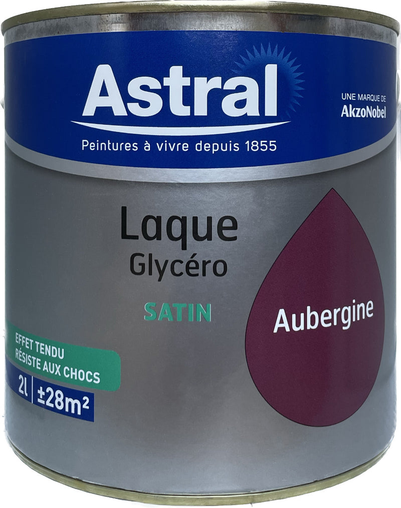 Aubergine Satin Laque Glycéro Astral 2L | PEINTURE DISCOUNT