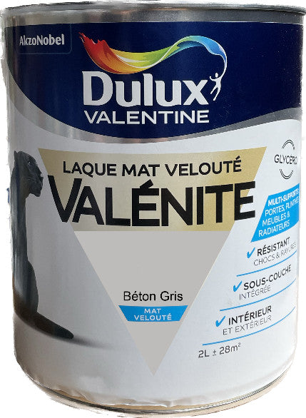 Béton Gris Mat Laque Valénite Dulux Valentine | PEINTURE DISCOUNT