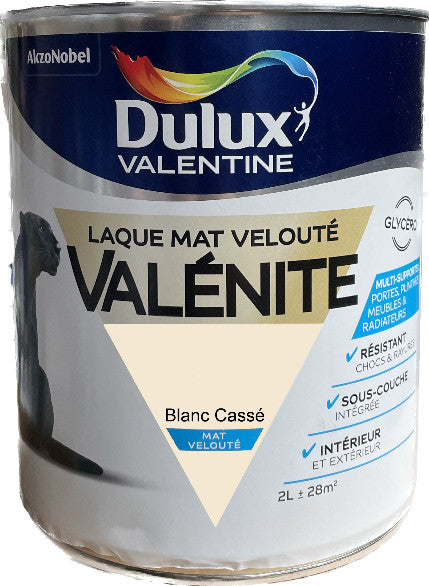 Blanc Cassé Mat Laque Valénite Dulux Valentine | PEINTURE DISCOUNT