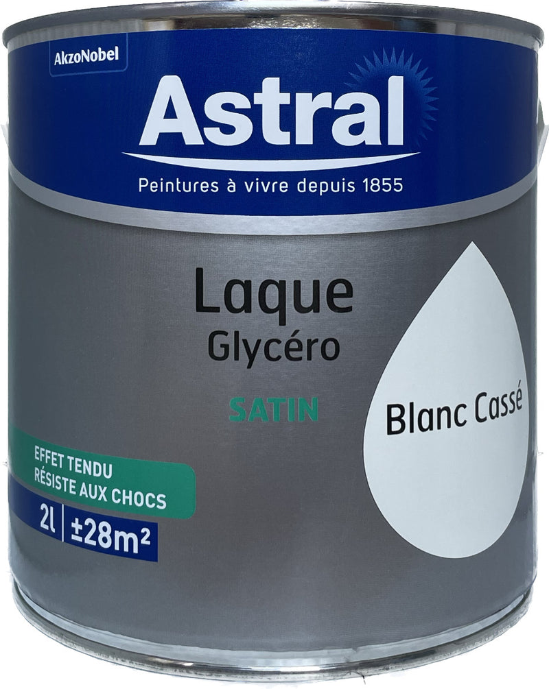 Blanc Cassé Satin Laque Glycéro Astral 2L | PEINTURE DISCOUNT