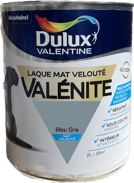 Bleu Gris Mat Laque Valénite Dulux Valentine | PEINTURE DISCOUNT