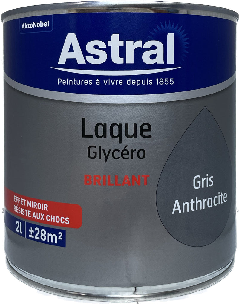 Gris Anthracite  Brillant Laque Glycéro Astral 2L | PEINTURE DISCOUNT